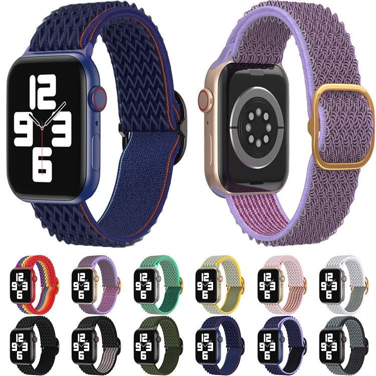 Wave Nylon Watch Band For Apple Watch Ultra 49mm&Watch Ultra 2 49mm / Series 9&8&7 45mm / SE 3&SE 2&6&SE&5&4 44mm / 3&2&1 42mm(Purple) - Watch Bands by buy2fix | Online Shopping UK | buy2fix