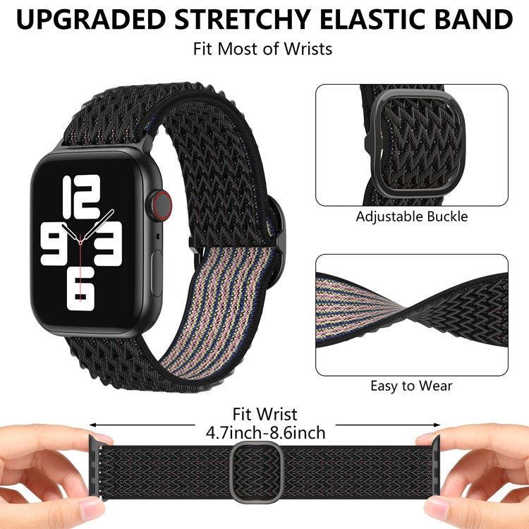 Wave Nylon Watch Band For Apple Watch Ultra 49mm&Watch Ultra 2 49mm / Series 9&8&7 45mm / SE 3&SE 2&6&SE&5&4 44mm / 3&2&1 42mm(Purple) - Watch Bands by buy2fix | Online Shopping UK | buy2fix