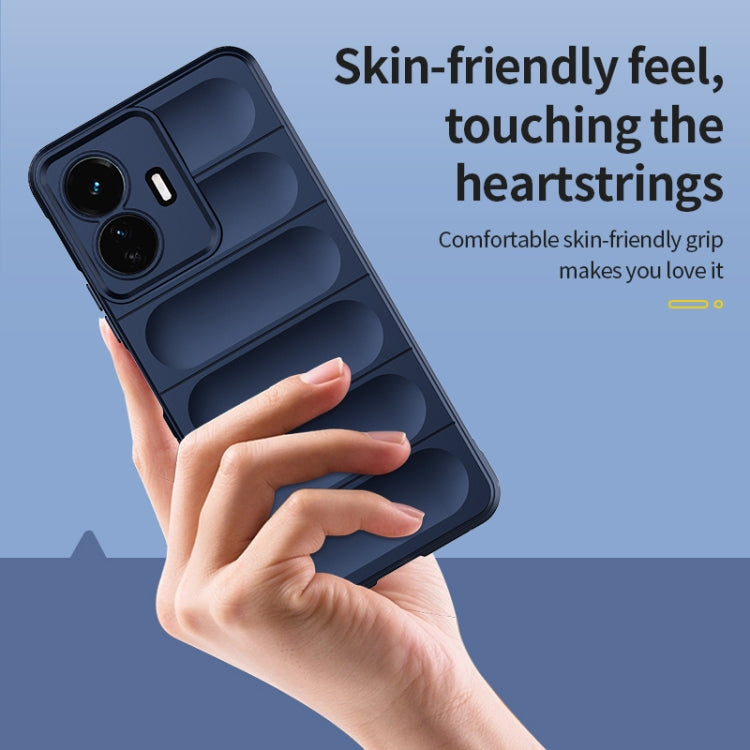 For vivo Y77 5G Global Magic Shield TPU + Flannel Phone Case(Dark Blue) - vivo Cases by buy2fix | Online Shopping UK | buy2fix