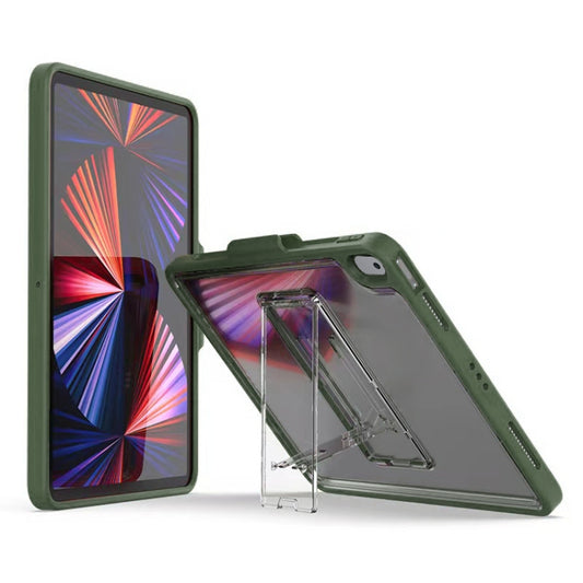 Mutural Transparent Holder Tablet Case For iPad 10.2 2021 / 2020 / 2019 / 10.5(Army Green) - iPad 10.2 Cases by Mutural | Online Shopping UK | buy2fix