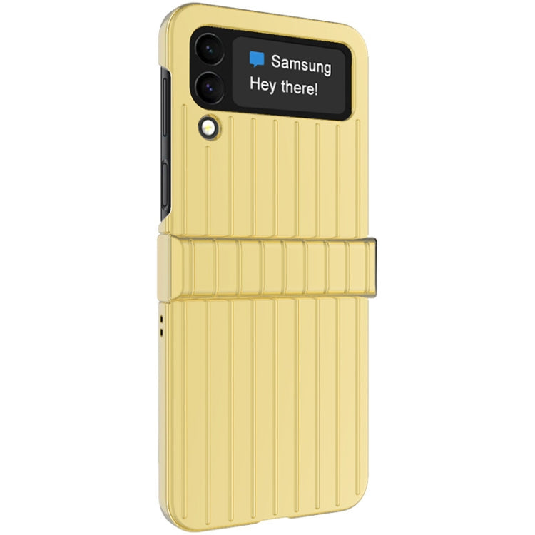 For Samsung Galaxy Z Flip4 5G IMAK JS-3 Series Colorful Vertical Stripe PC Case(Gold) - Galaxy Z Flip4 5G Cases by imak | Online Shopping UK | buy2fix