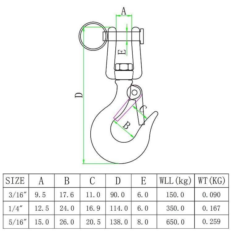 150kg Load Bearing 304 Stainless Steel Rotatable Fork Hoist Chain Lifting Cargo Hook - Marine Accessories & Parts by buy2fix | Online Shopping UK | buy2fix