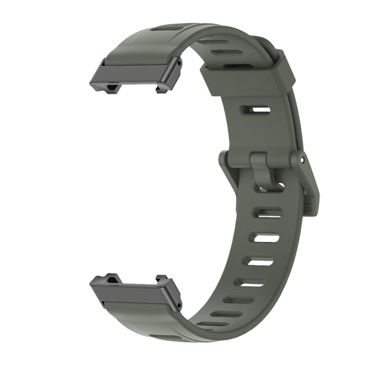 For Xiaomi Mi Band 7 Pro Mijobs Flat Hole TPU Watch Band(Khaki Green Black) - Watch Bands by MIJOBS | Online Shopping UK | buy2fix