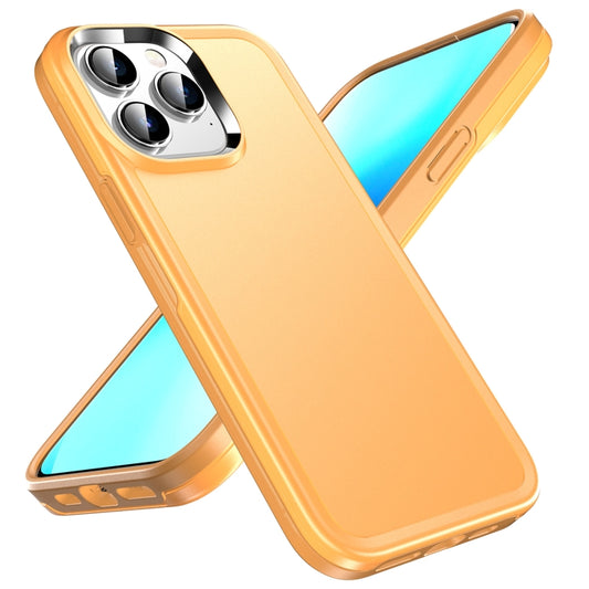 For iPhone 12 Double Solid Color Armor Phone Case(Orange) - iPhone 12 / 12 Pro Cases by buy2fix | Online Shopping UK | buy2fix