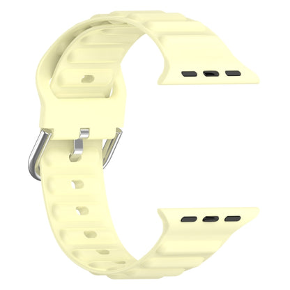 Ocean Ripple Watch Band For Apple Watch Series 8&7 45mm / SE 2&6&SE&5&4 44mm(Cream Yellow) - Watch Bands by buy2fix | Online Shopping UK | buy2fix