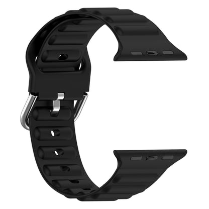 Ocean Ripple Watch Band For Apple Watch Series 8&7 41mm / SE 2&6&SE&5&4 40mm(Black) - Watch Bands by buy2fix | Online Shopping UK | buy2fix