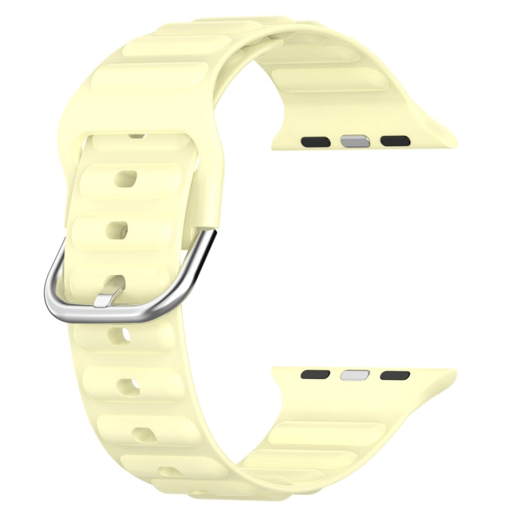 Ocean Ripple Watch Band For Apple Watch Series 8&7 41mm / SE 2&6&SE&5&4 40mm(Cream Yellow) - Watch Bands by buy2fix | Online Shopping UK | buy2fix