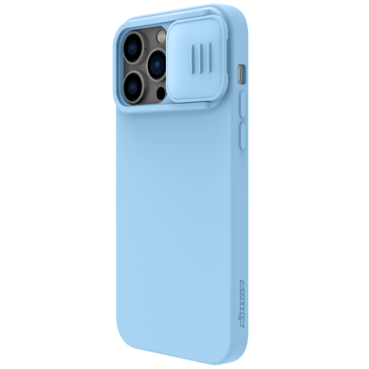 For iPhone 14 Pro NILLKIN CamShield MagSafe Liquid Silicone Phone Case (Sky Blue) - iPhone 14 Pro Cases by buy2fix | Online Shopping UK | buy2fix