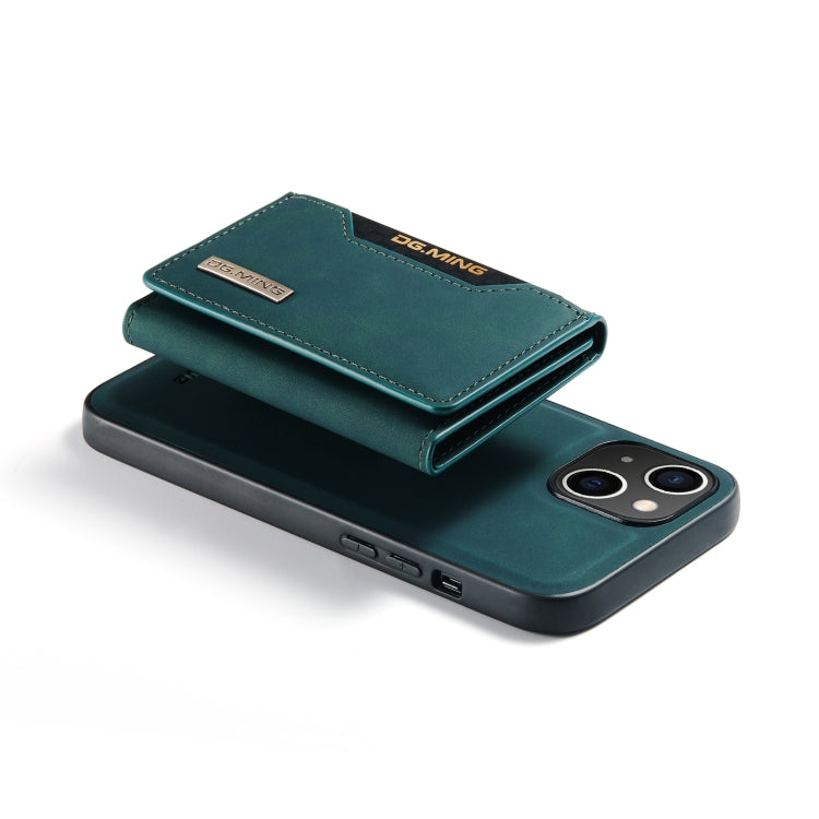 For iPhone 14 DG.MING M2 Series 3-Fold Card Bag Leather Case(Green) - iPhone 14 Cases by DG.MING | Online Shopping UK | buy2fix