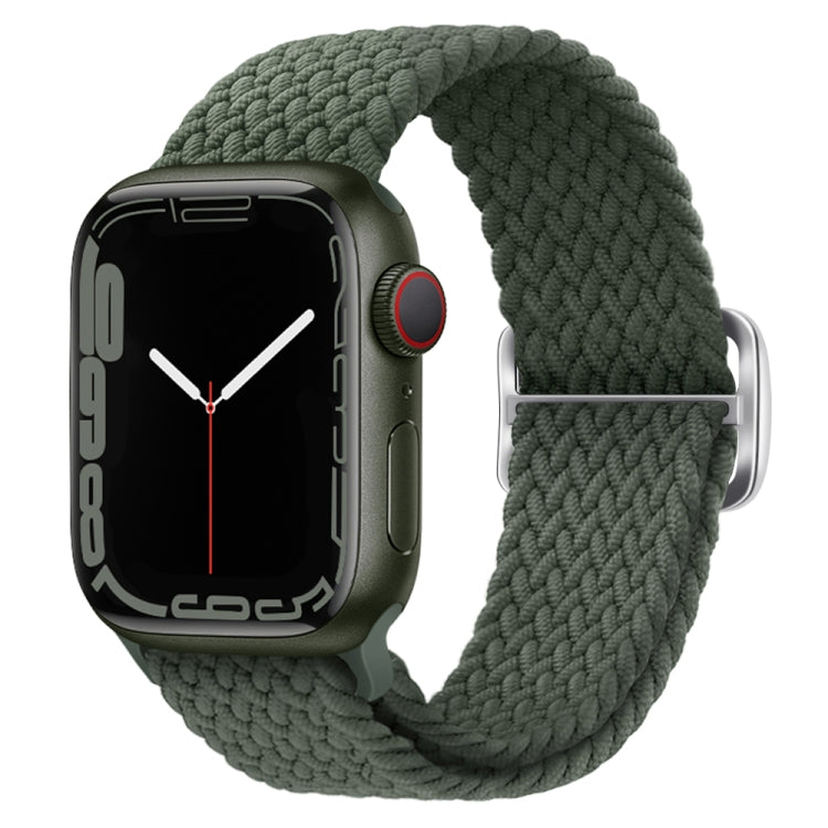 Buckle Nylon Braided Watch Band for Apple Watch Ultra 49mm&Watch Ultra 2 49mm / Series 9&8&7 45mm / SE 3&SE 2&6&SE&5&4 44mm / 3&2&1 42mm(Olive Green) - Watch Bands by buy2fix | Online Shopping UK | buy2fix