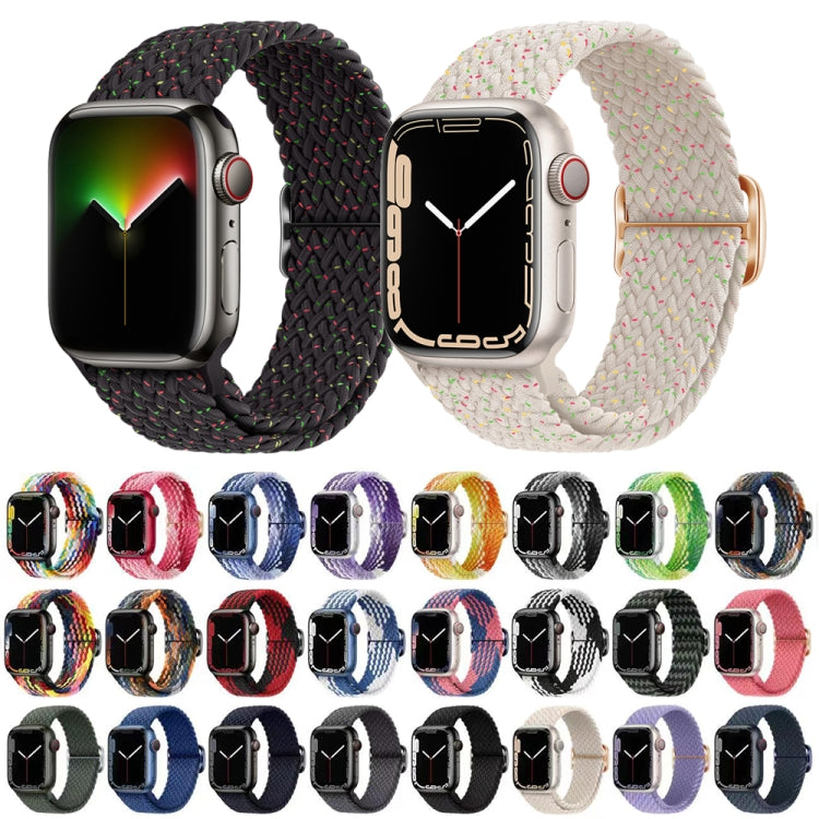 Buckle Nylon Braided Watch Band for Apple Watch Ultra 49mm&Watch Ultra 2 49mm / Series 9&8&7 45mm / SE 3&SE 2&6&SE&5&4 44mm / 3&2&1 42mm(Starlight) - Watch Bands by buy2fix | Online Shopping UK | buy2fix