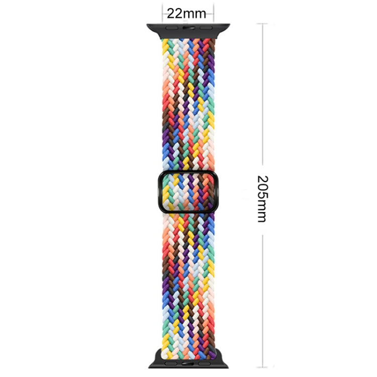 Buckle Nylon Braided Watch Band for Apple Watch Ultra 49mm&Watch Ultra 2 49mm / Series 9&8&7 45mm / SE 3&SE 2&6&SE&5&4 44mm / 3&2&1 42mm(Blue Pink) - Watch Bands by buy2fix | Online Shopping UK | buy2fix