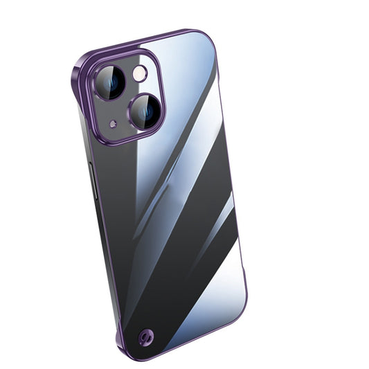 For iPhone 14 Electroplating Frameless Clear PC Phone Case(Purple) - iPhone 14 Cases by buy2fix | Online Shopping UK | buy2fix