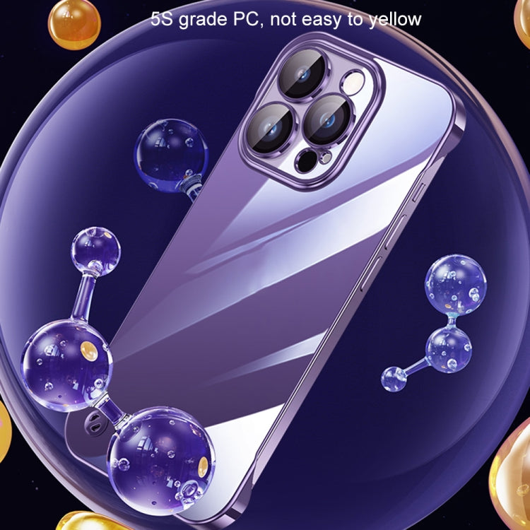 For iPhone 14 Electroplating Frameless Clear PC Phone Case(Purple) - iPhone 14 Cases by buy2fix | Online Shopping UK | buy2fix