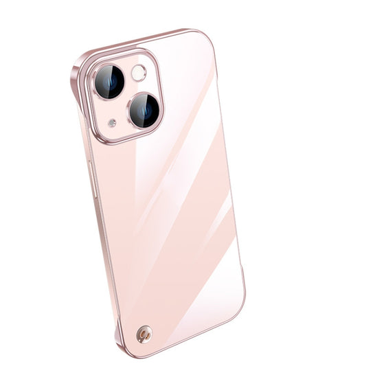 For iPhone 13 Electroplating Frameless Clear PC Phone Case(Pink) - iPhone 13 Cases by buy2fix | Online Shopping UK | buy2fix