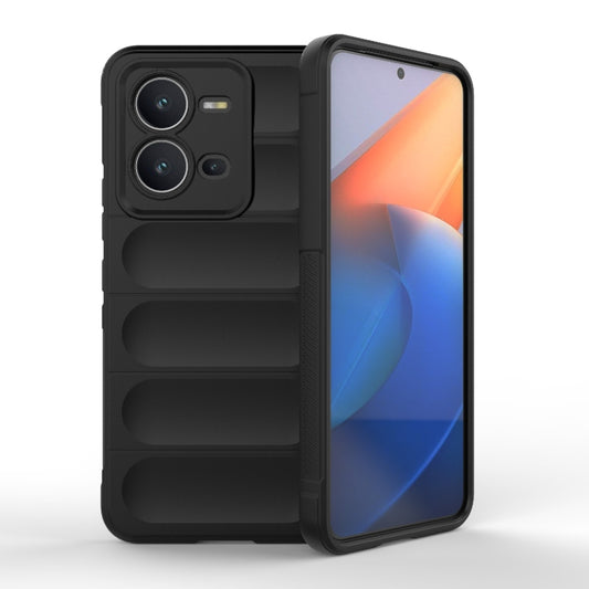 For vivo V25 5G Global Magic Shield TPU + Flannel Phone Case(Black) - vivo Cases by buy2fix | Online Shopping UK | buy2fix