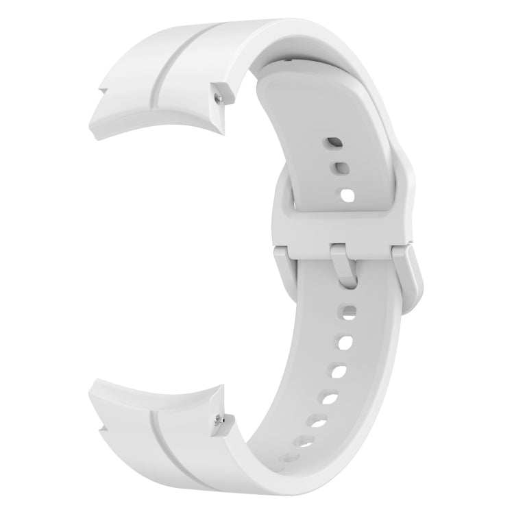 For Samsung Galaxy Watch 5 40mm / 44mm Colorful Buckle Silicone Watch Band(White) - Watch Bands by buy2fix | Online Shopping UK | buy2fix