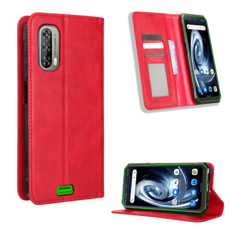 For Blackview BV7100 Magnetic Buckle Retro Texture Leather Phone Case(Red) - More Brand by buy2fix | Online Shopping UK | buy2fix