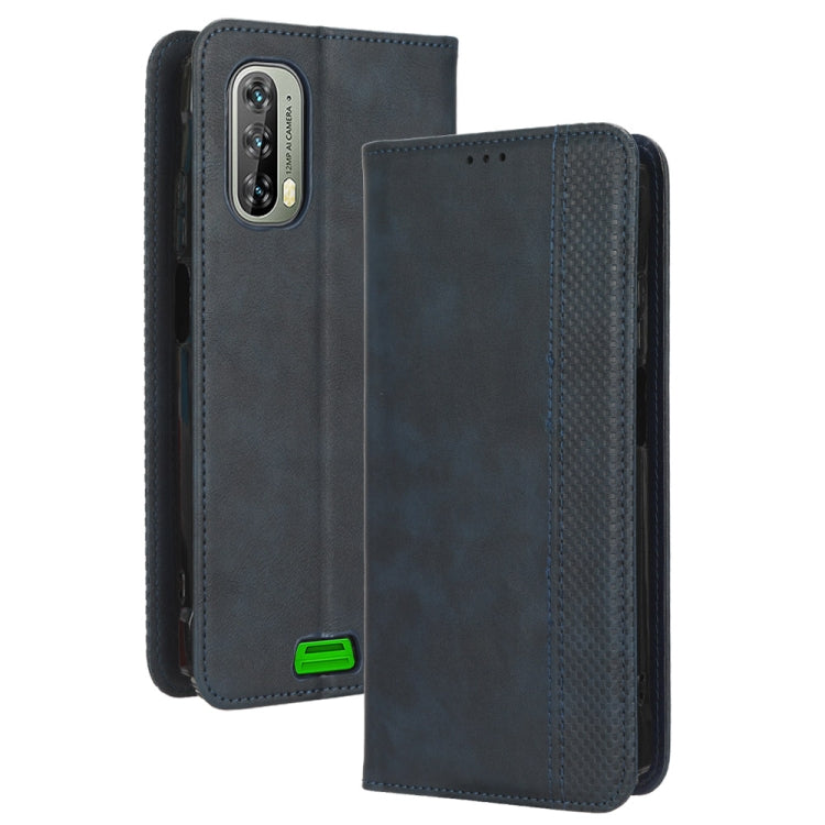 For Blackview BV7100 Magnetic Buckle Retro Texture Leather Phone Case(Blue) - More Brand by buy2fix | Online Shopping UK | buy2fix