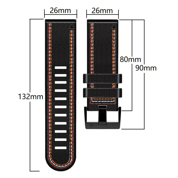 For Garmin Fenix 7X Tricolor Stitching Silicone Leather Watch Band(White) - Watch Bands by buy2fix | Online Shopping UK | buy2fix