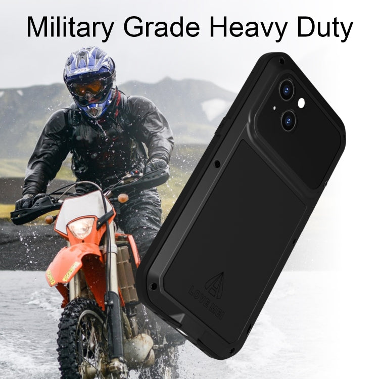 For iPhone 14 Plus LOVE MEI Metal Shockproof Life Waterproof Dustproof Phone Case(Silver) - iPhone 14 Plus Cases by LOVE MEI | Online Shopping UK | buy2fix