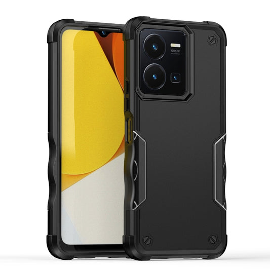 For vivo Y35 / Y22s / Y22 Non-slip Shockproof Armor Phone Case(Black) - vivo Cases by buy2fix | Online Shopping UK | buy2fix