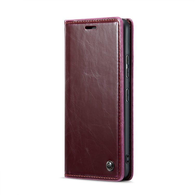 For Samsung Galaxy S22+ 5G CaseMe 003 Crazy Horse Texture Leather Phone Case(Wine Red) - Galaxy S22+ 5G Cases by CaseMe | Online Shopping UK | buy2fix