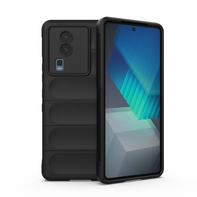 For vivo iQOO Neo7 Magic Shield TPU + Flannel Phone Case(Black) - vivo Cases by buy2fix | Online Shopping UK | buy2fix