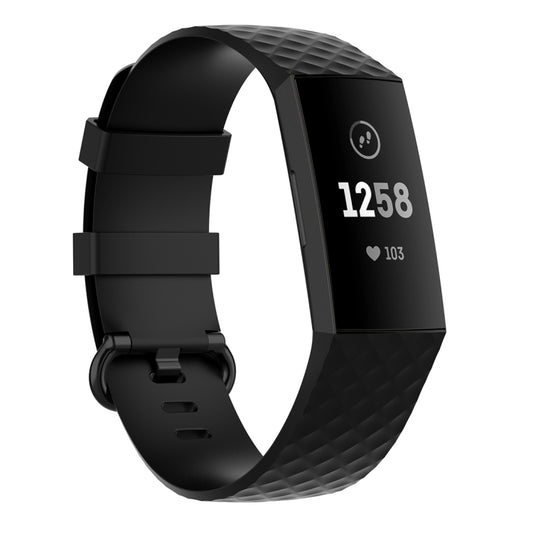 Color Buckle TPU Wrist Strap Watch Band for Fitbit Charge 4 / Charge 3 / Charge 3 SE, Size: L(Black) - Watch Bands by buy2fix | Online Shopping UK | buy2fix