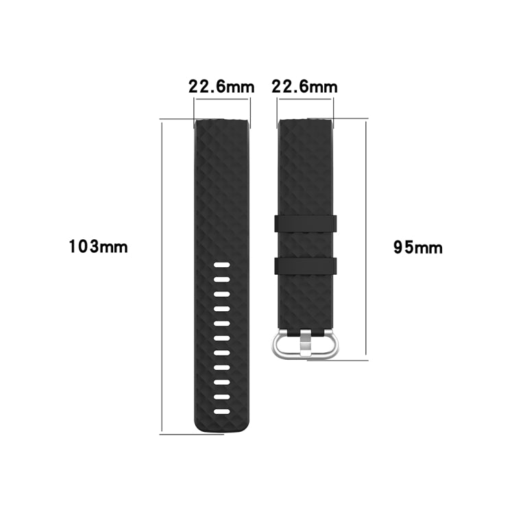 18mm Silver Color Buckle TPU Wrist Strap Watch Band for Fitbit Charge 4 / Charge 3 / Charge 3 SE, Size: S(Red) - Watch Bands by buy2fix | Online Shopping UK | buy2fix