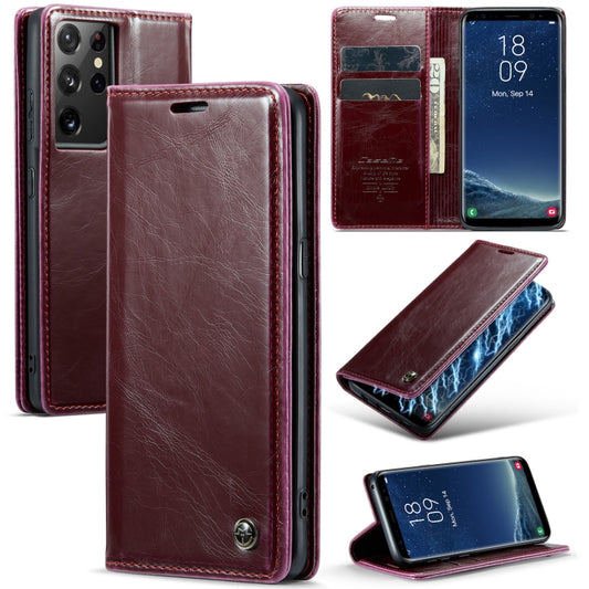 For Samsung Galaxy S8 CaseMe 003 Crazy Horse Texture Leather Phone Case(Wine Red) - Galaxy Phone Cases by CaseMe | Online Shopping UK | buy2fix