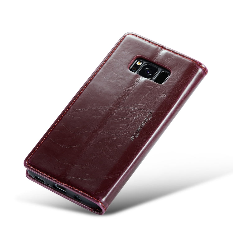 For Samsung Galaxy S8 CaseMe 003 Crazy Horse Texture Leather Phone Case(Wine Red) - Galaxy Phone Cases by CaseMe | Online Shopping UK | buy2fix