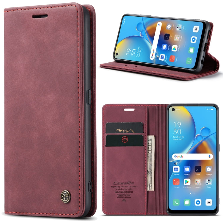 CaseMe 013 Multifunctional Horizontal Flip Leather Phone Case For OPPO F19/F19S/A74 4G/A95 4G/Reno6 Lite 4G Global(Wine Red) - OPPO Cases by CaseMe | Online Shopping UK | buy2fix