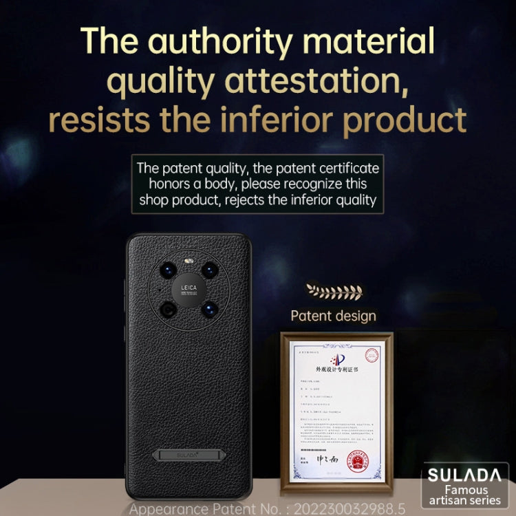 For Huawei Mate 40 Pro SULADA Invisible Bracket Leather Back Cover Phone Case(Black) - Huawei Cases by SULADA | Online Shopping UK | buy2fix