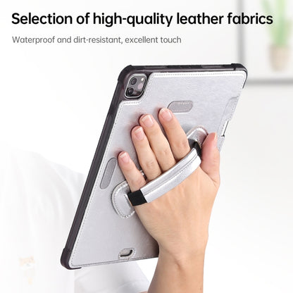 For iPad Air 11 2024 / Air 4 / Air 5 360 Degree Rotation Handheld Leather Back Tablet Case with Pencil Slot(Silver) - iPad Air (2022) / (2020) 10.9 Cases by buy2fix | Online Shopping UK | buy2fix