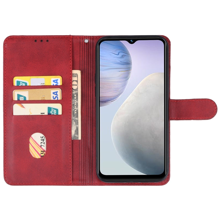 For vivo Y02 Leather Phone Case(Red) - vivo Cases by buy2fix | Online Shopping UK | buy2fix