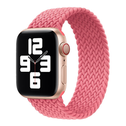 Nylon Single-turn Braided Watch Band For Apple Watch Ultra 49mm / Series 8&7 45mm / SE 2&6&SE&5&4 44mm / 3&2&1 42mm, Length:155mm(Fresh Pink) - Watch Bands by buy2fix | Online Shopping UK | buy2fix