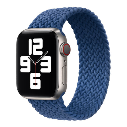 Nylon Single-turn Braided Watch Band For Apple Watch Ultra 49mm / Series 8&7 45mm / SE 2&6&SE&5&4 44mm / 3&2&1 42mm, Length:155mm(Sea Blue) - Watch Bands by buy2fix | Online Shopping UK | buy2fix