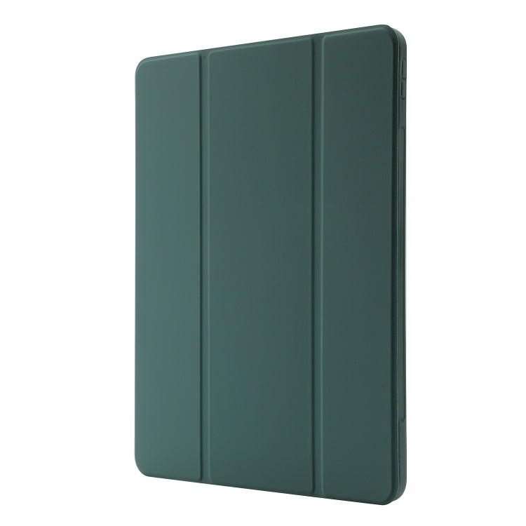 Skin Feel Pen Holder Tri-fold Tablet Leather Case For iPad Air 13 2024 / iPad Pro 12.9 2022 / 2021 / 2020 / 2018(Dark Green) - iPad Pro 12.9 (2022/2021) Cases by buy2fix | Online Shopping UK | buy2fix