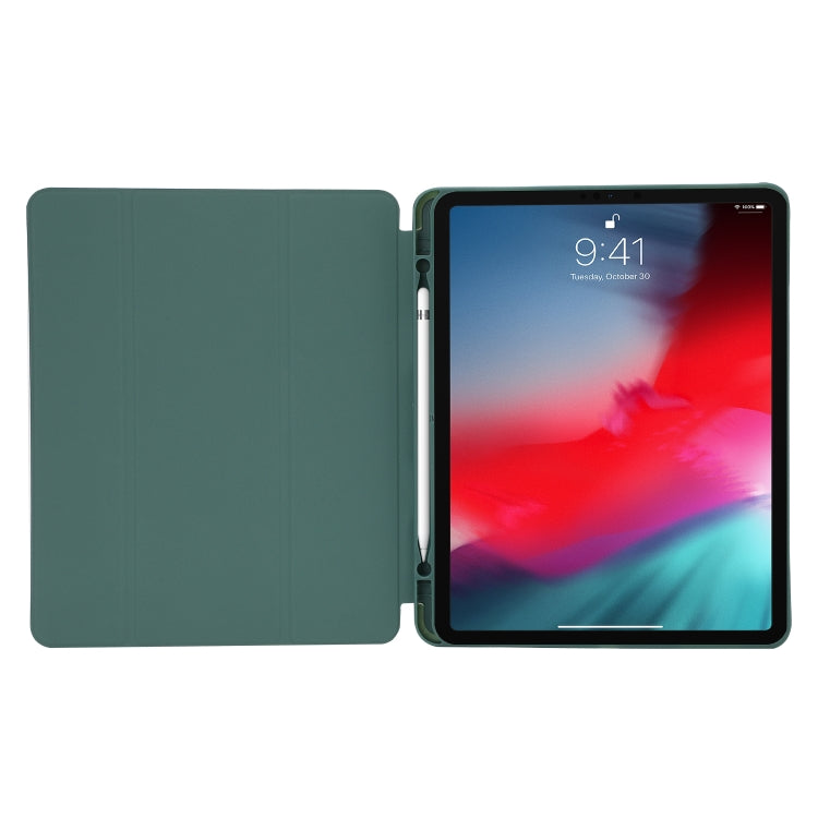 Skin Feel Pen Holder Tri-fold Tablet Leather Case For iPad Air 13 2024 / iPad Pro 12.9 2022 / 2021 / 2020 / 2018(Matcha Green) - iPad Pro 12.9 (2022/2021) Cases by buy2fix | Online Shopping UK | buy2fix