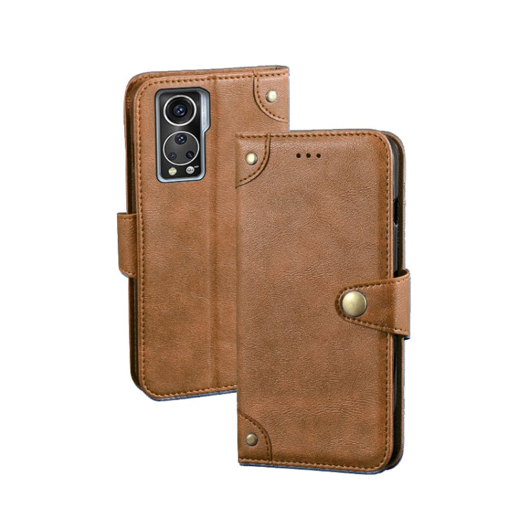 For ZTE Axon 30S idewei Retro Texture Leather Phone Case(Khaki) - ZTE Cases by idewei | Online Shopping UK | buy2fix