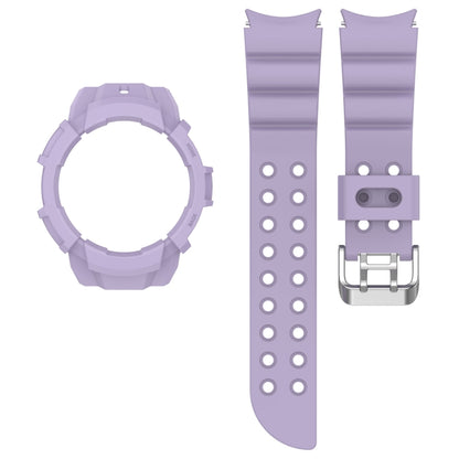 For Samsung Galaxy Watch4 40mm Armor Silicone Watch Band + Protective Case(Purple) - Watch Bands by buy2fix | Online Shopping UK | buy2fix