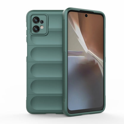 For Motorola Moto G32 Magic Shield TPU + Flannel Phone Case(Dark Green) - Motorola Cases by buy2fix | Online Shopping UK | buy2fix