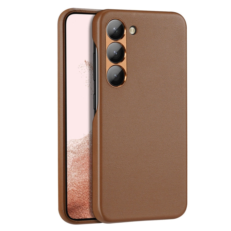 For Samsung Galaxy S23 5G DUX DUCIS Grit Series Leather Texture Phone Case(Brown) - Galaxy S23 5G Cases by DUX DUCIS | Online Shopping UK | buy2fix