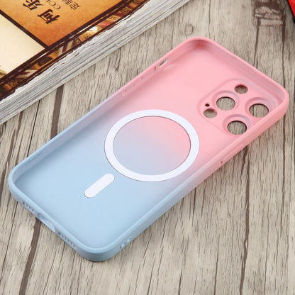 For iPhone 14 Liquid TPU Silicone Gradient MagSafe Phone Case(Pink Blue) - iPhone 14 Cases by buy2fix | Online Shopping UK | buy2fix