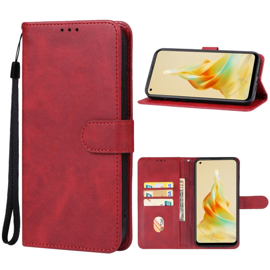 For OPPO Reno8 T 4G / CPH2481 Leather Phone Case(Red) - OPPO Cases by buy2fix | Online Shopping UK | buy2fix