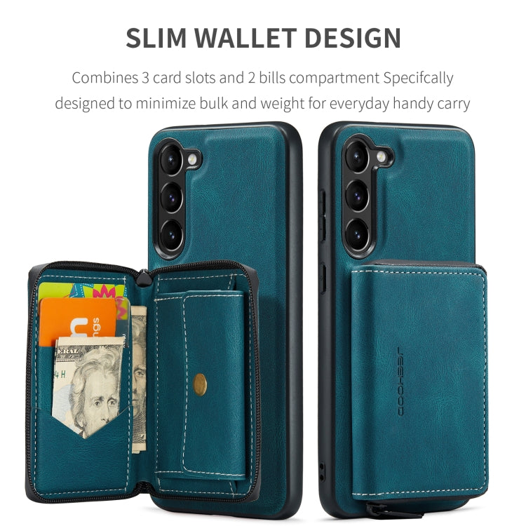 For Samsung Galaxy S24+ 5G JEEHOOD Magnetic Zipper Horizontal Flip Leather Phone Case(Blue) - Galaxy S24+ 5G Cases by JEEHOOD | Online Shopping UK | buy2fix