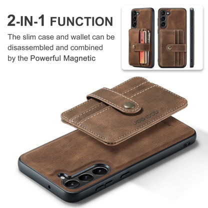 For Samsung Galaxy S24 5G JEEHOOD RFID Blocking Anti-Theft Magnetic Phone Case(Brown) - Galaxy S24 5G Cases by JEEHOOD | Online Shopping UK | buy2fix