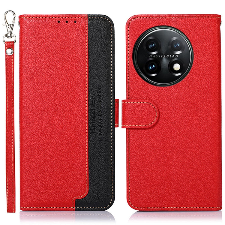 For OnePlus 11 KHAZNEH Litchi Texture Leather RFID Phone Case(Red) - OnePlus Cases by buy2fix | Online Shopping UK | buy2fix