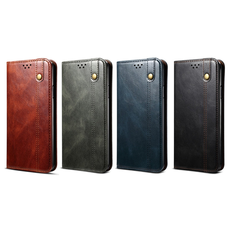 For OnePlus 11 Oil Wax Crazy Horse Texture Leather Phone Case(Black) - OnePlus Cases by buy2fix | Online Shopping UK | buy2fix